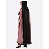 Irani style kaftan abaya- Black-Mauve